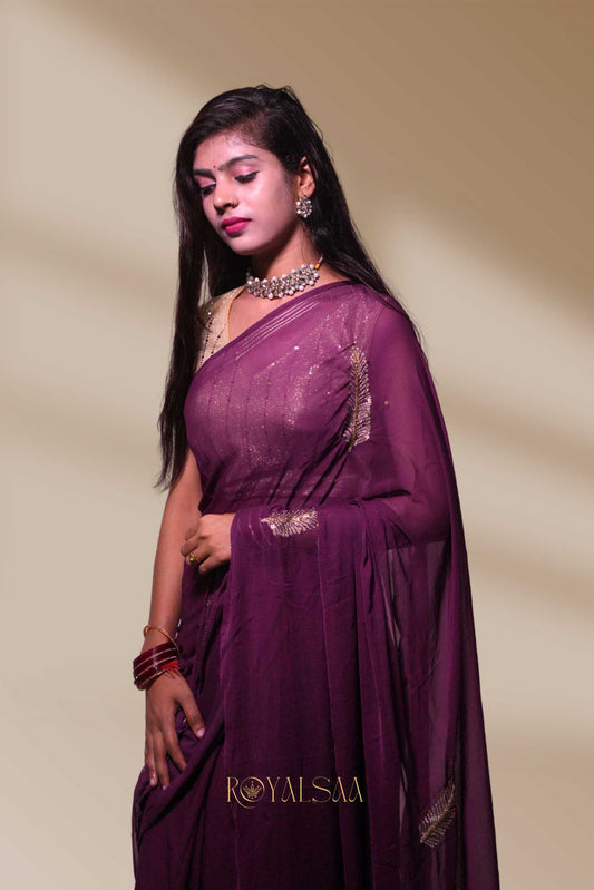 Kasab Saree – Intricate Elegance with Machine Work