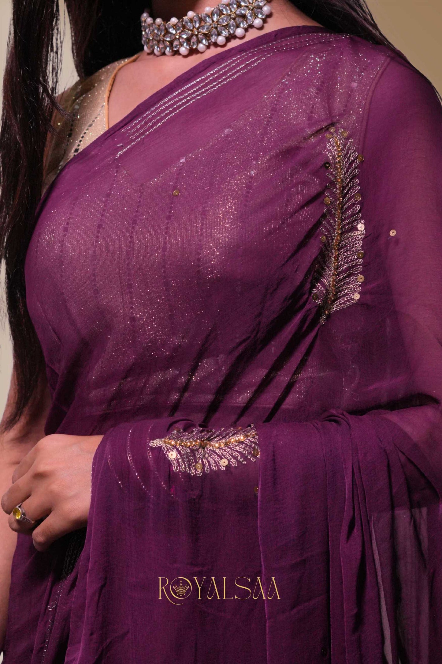 Kasab Saree – Intricate Elegance with Machine Work