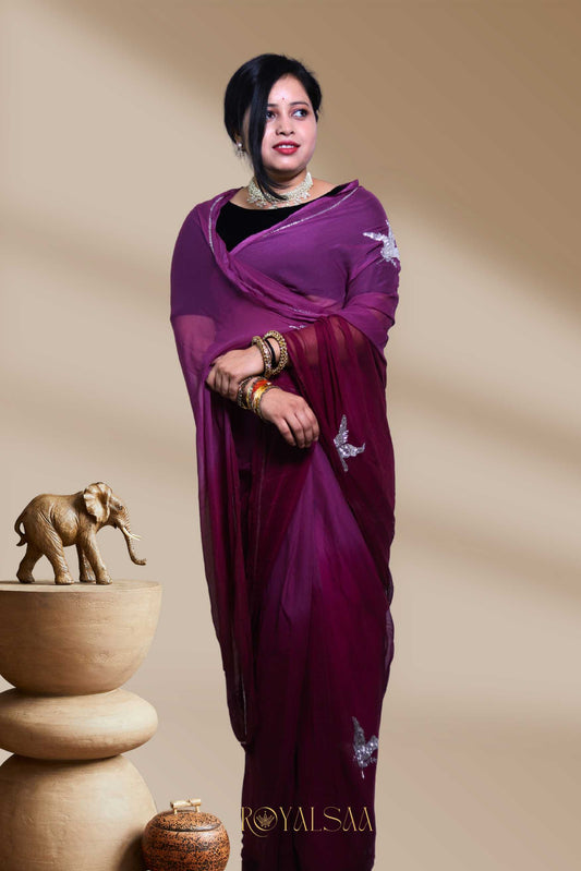 Gota Saree – Handcrafted Peacock Magic.