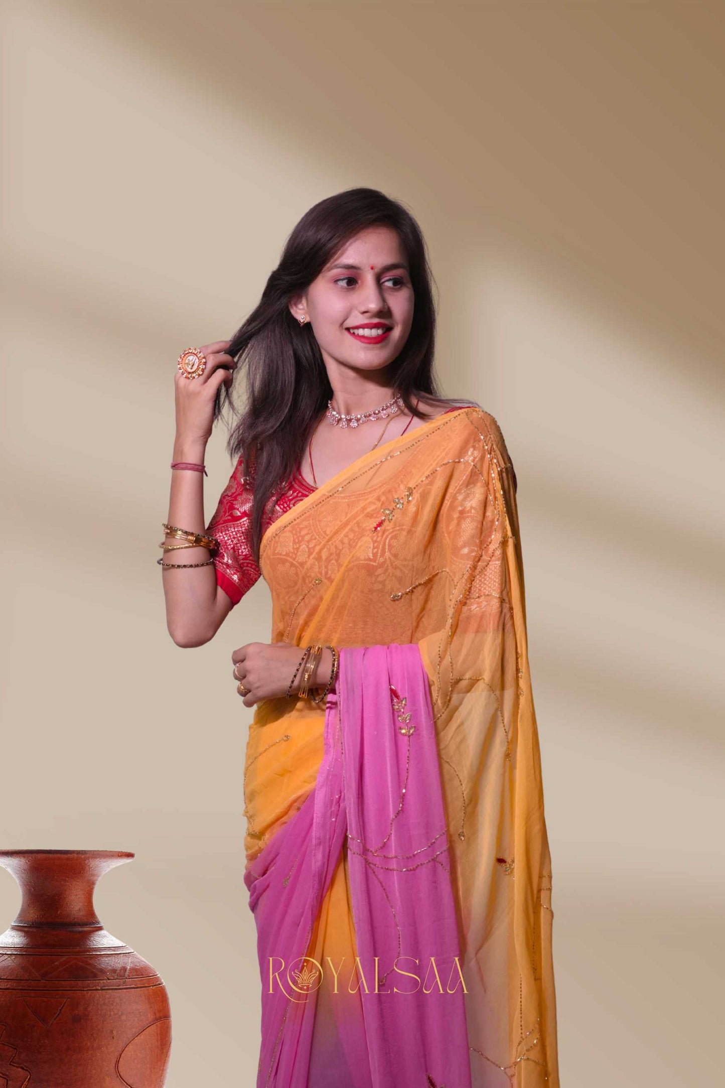 Jaal Saree Handworked Charm