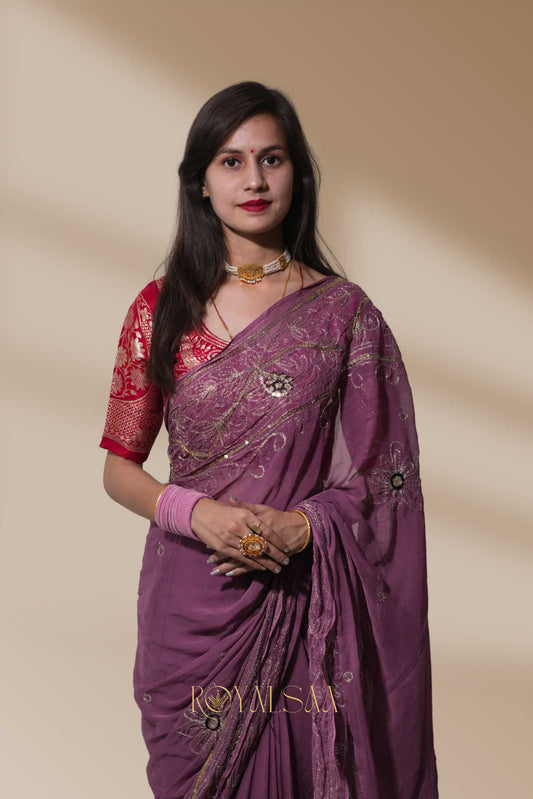 Meher Kasab Saree – Hand Sequin Touch