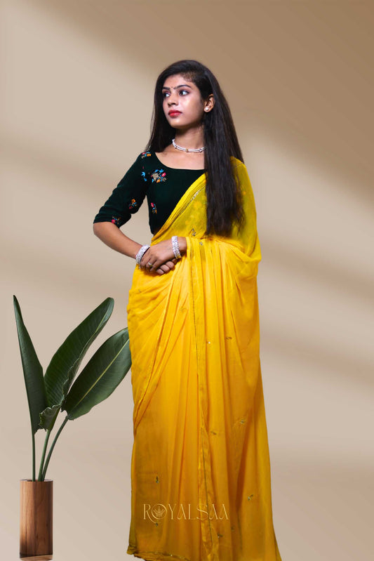Mirror Saree – Handcrafted Shine with Patra Accents