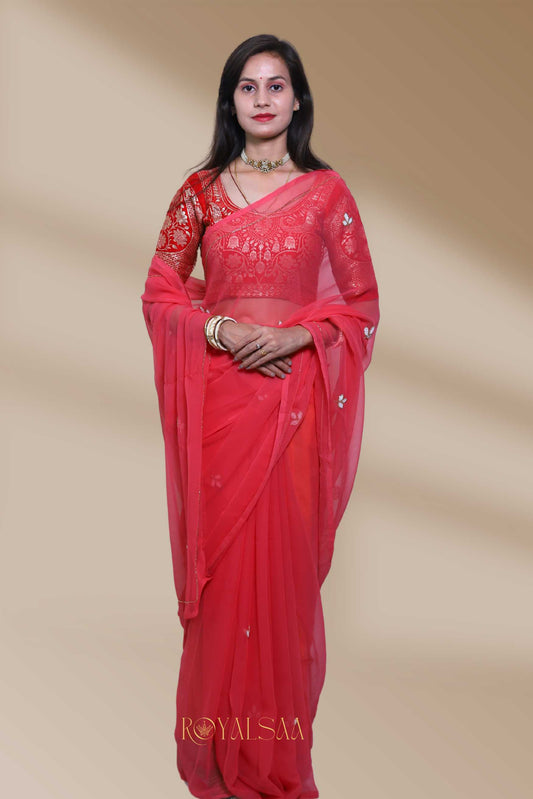 Butti Saree – Handcrafted Grace in Pink