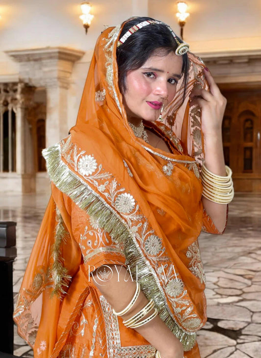 Jimmy Chu Burnt Orange Rajputi Poshak