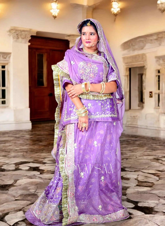 Lavender Noorani Rajputi Poshak Set