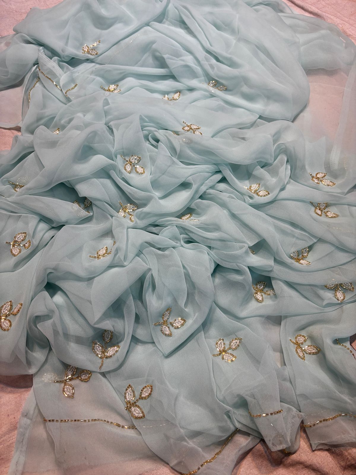 Blue Butti Saree for Festive Wear