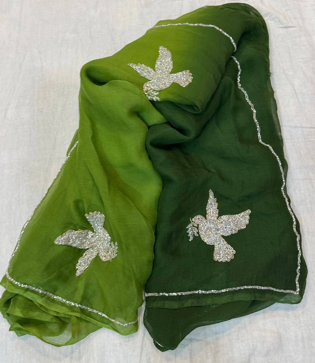 Mehira Gota Saree – Handcrafted Peacock Elegance