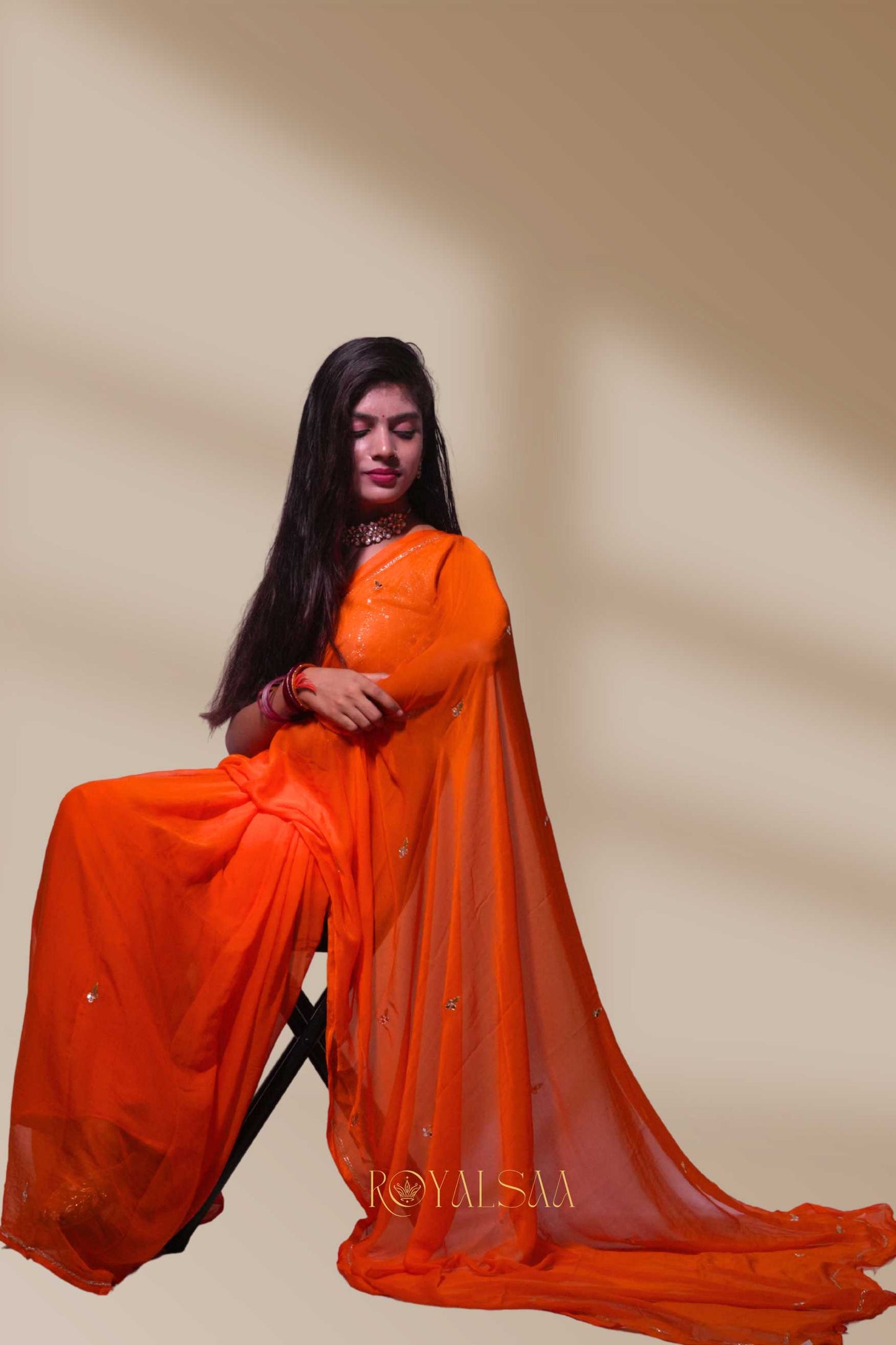 Mirror Saree – Handworked Radiance with Patra Detailing