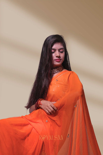Mirror Saree – Handworked Radiance with Patra Detailing