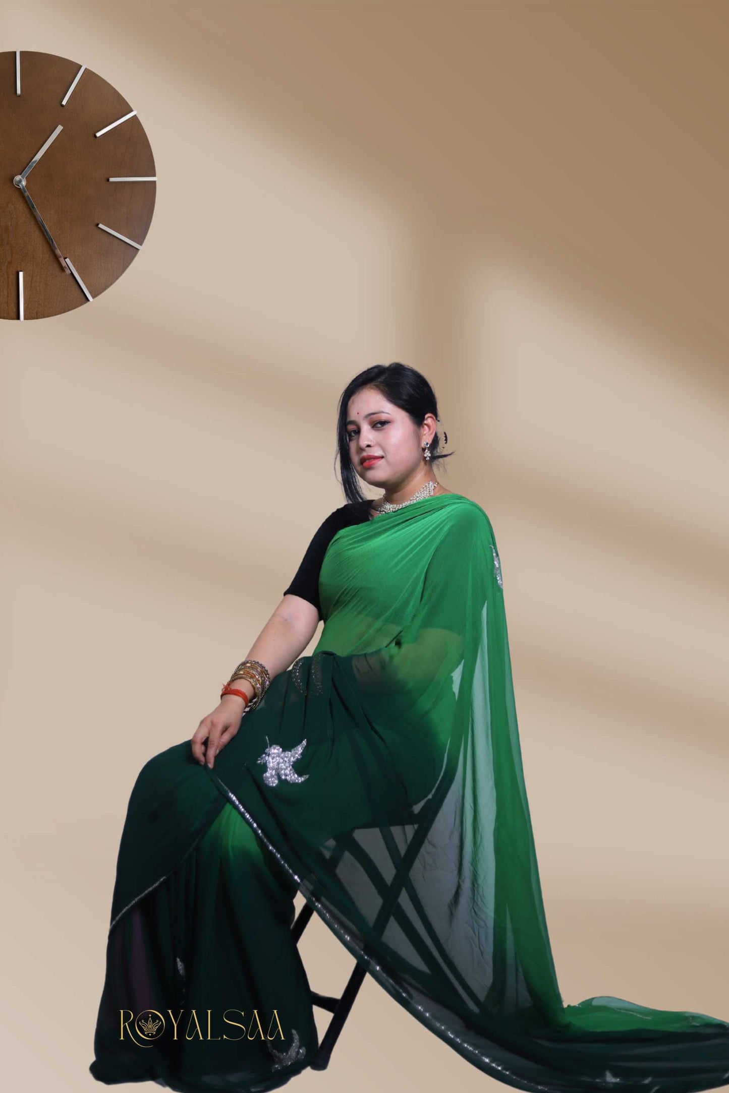 Mehira Gota Saree – Handcrafted Peacock Elegance