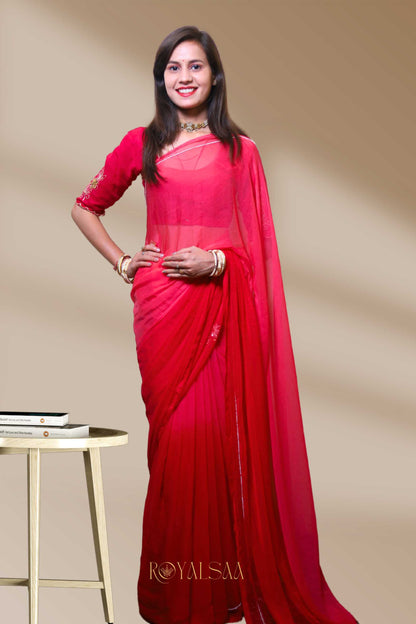 Sequin Saree – Handcrafted Beauty with Dual Pink Elegance