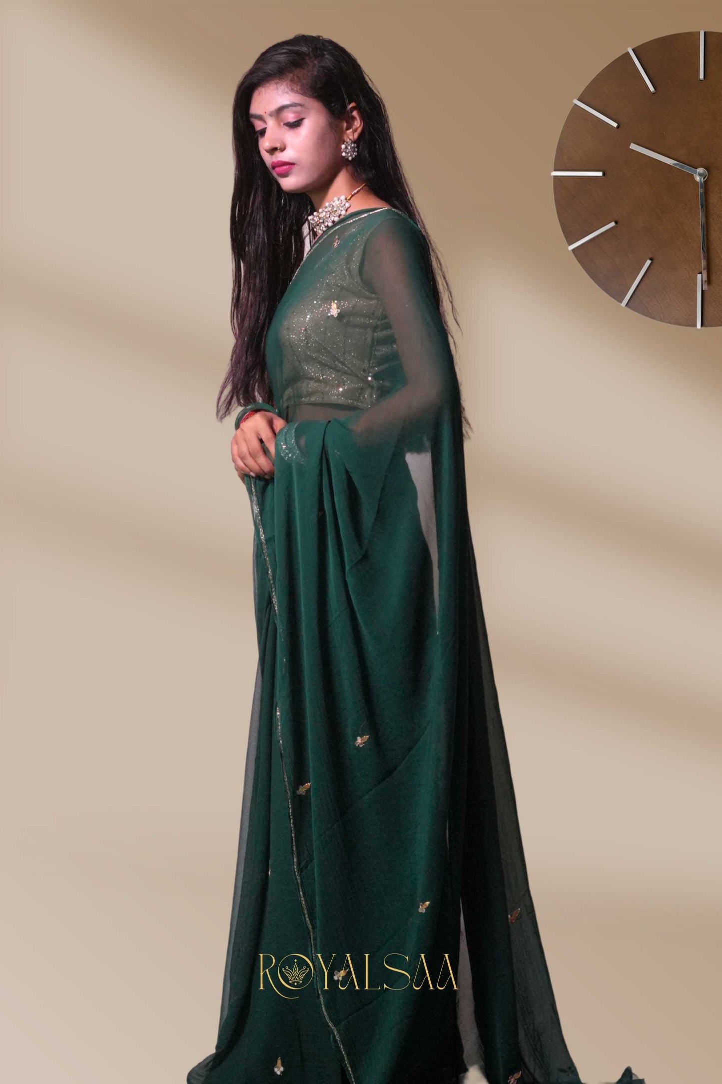 Mirror Saree – Graceful Handwork with Patra Detailing