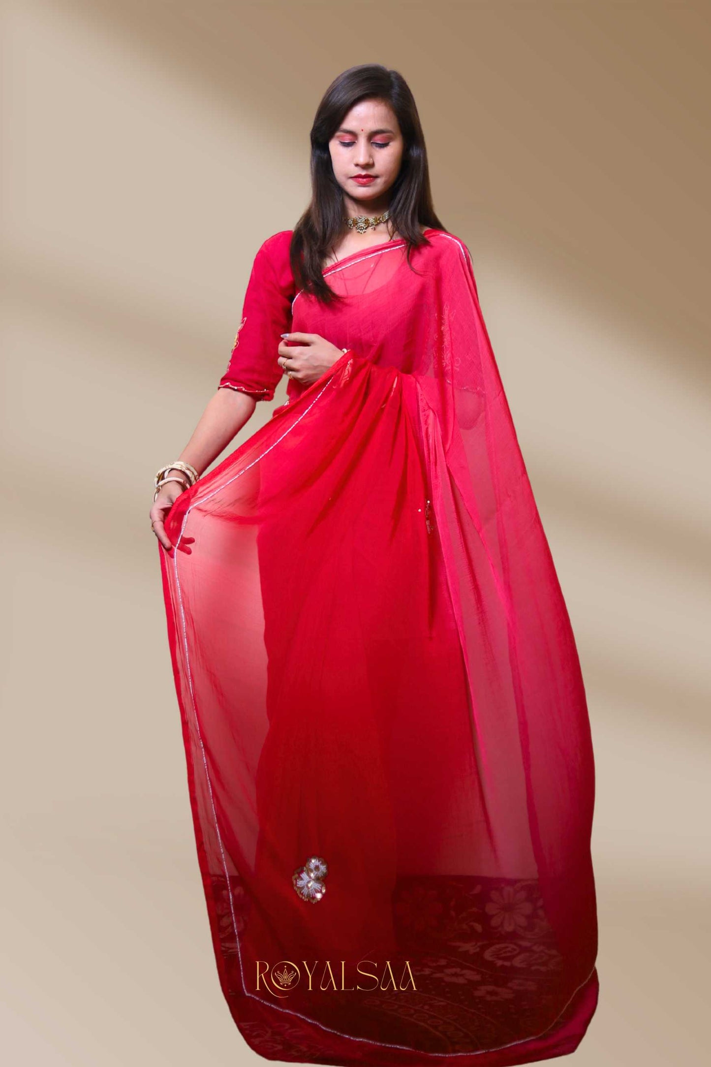 Sequin Saree – Handcrafted Beauty with Dual Pink Elegance