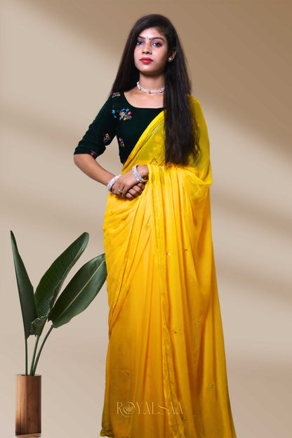 Mirror Saree – Handcrafted Shine with Patra Accents