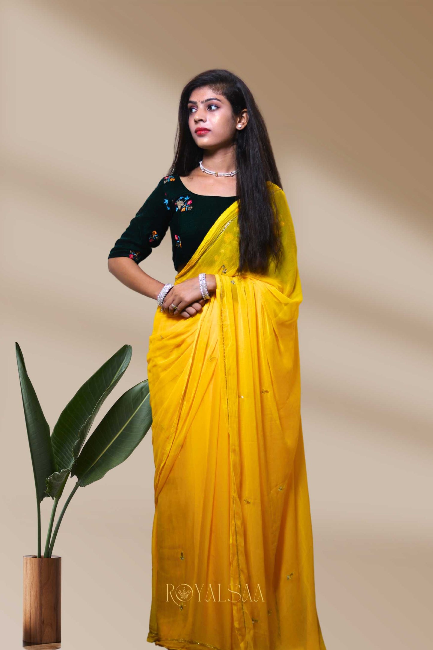 Mirror Saree – Handcrafted Shine with Patra Accents