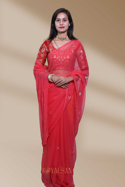 Butti Saree – Handcrafted Grace in Pink