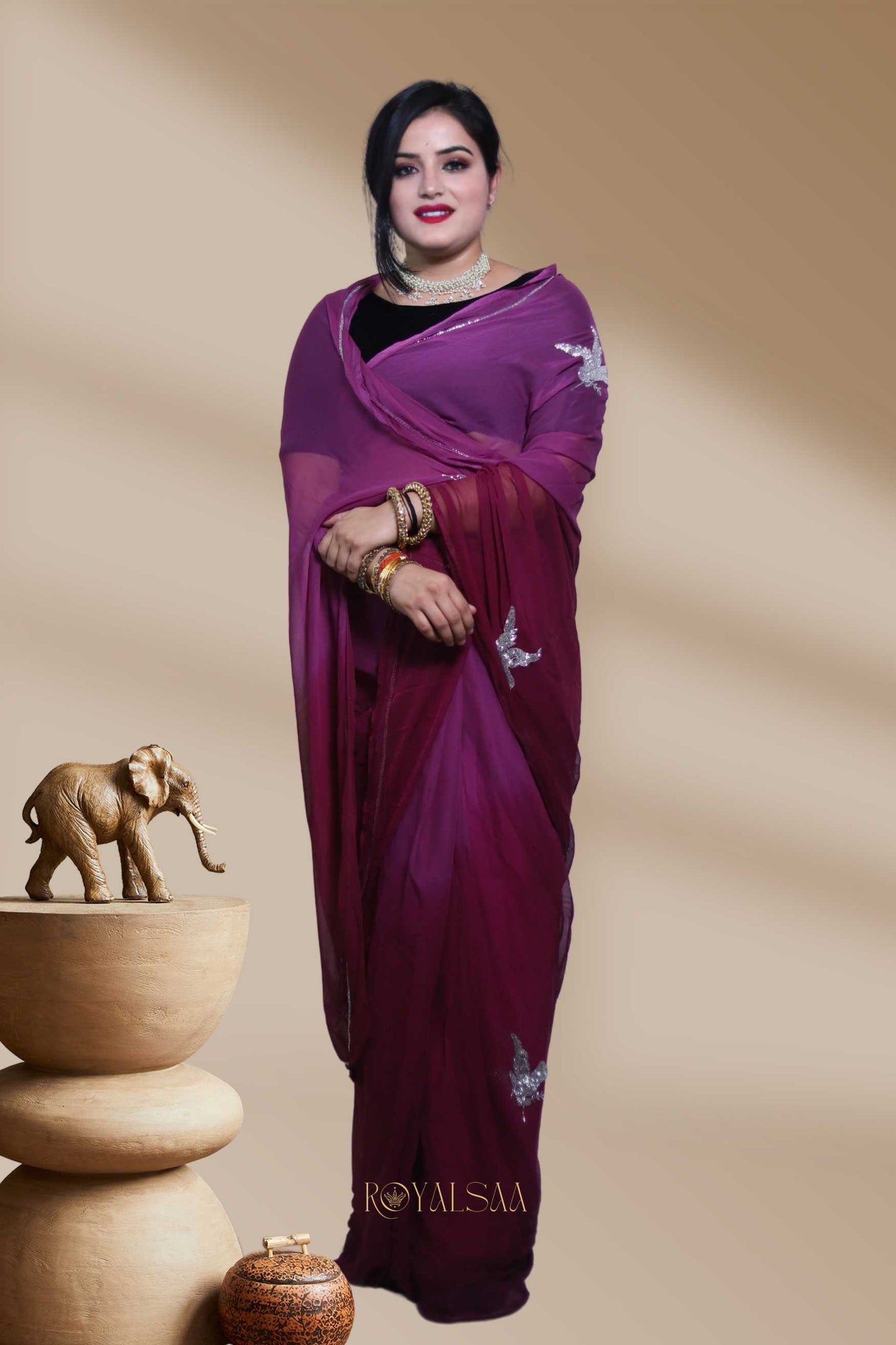 Gota Saree – Handcrafted Peacock Magic.