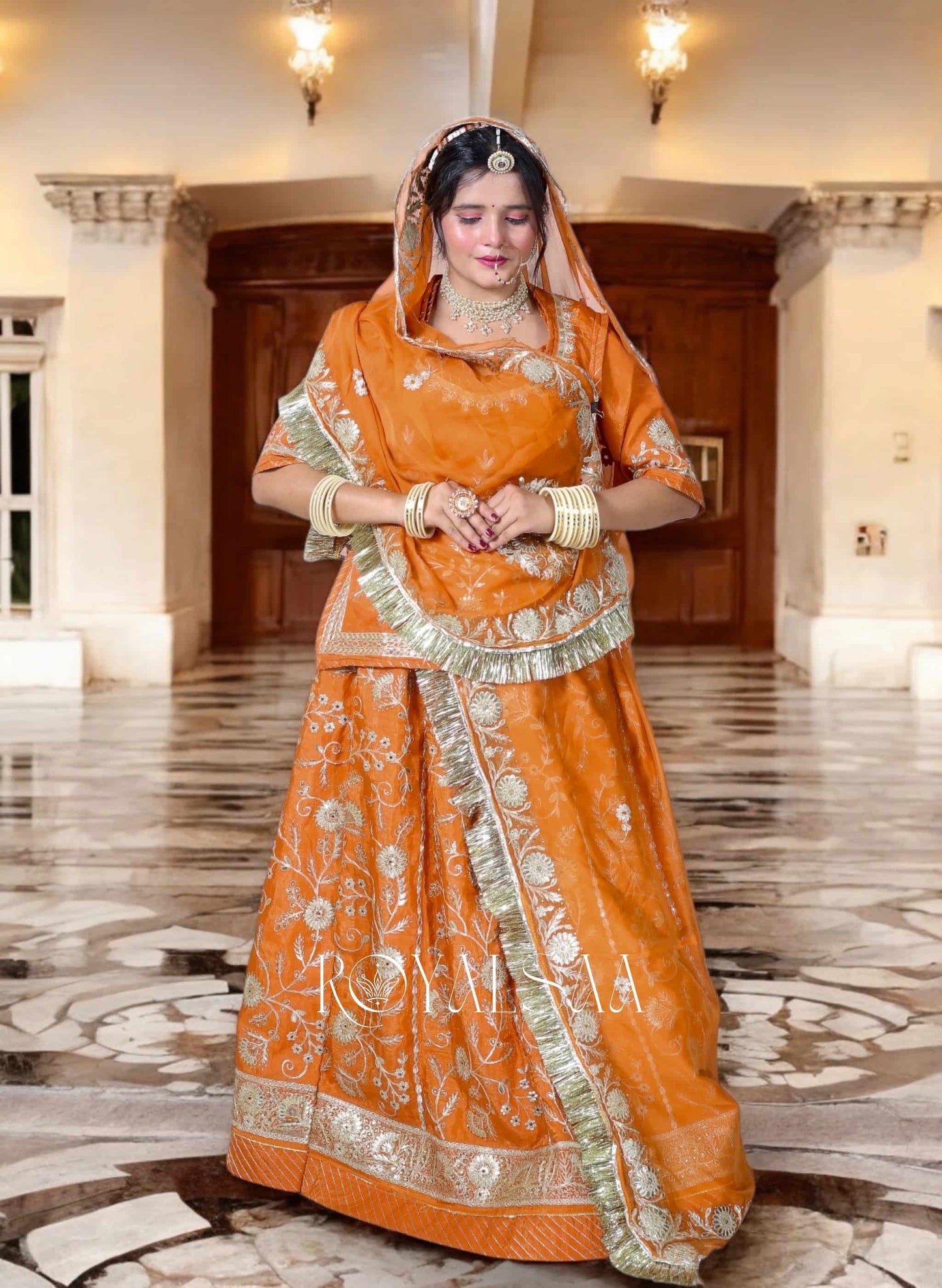 Jimmy Chu Burnt Orange Rajputi Poshak