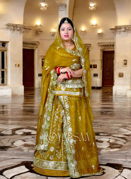 Jimmy Chu Mustard Bronze Rajputi Poshak