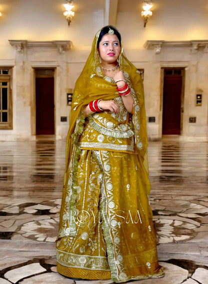 Jimmy Chu Mustard Bronze Rajputi Poshak