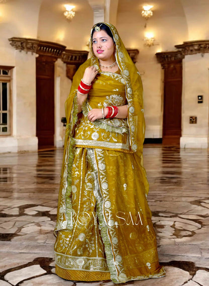 Jimmy Chu Mustard Bronze Rajputi Poshak