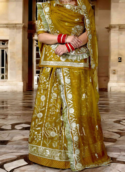 Jimmy Chu Mustard Bronze Rajputi Poshak