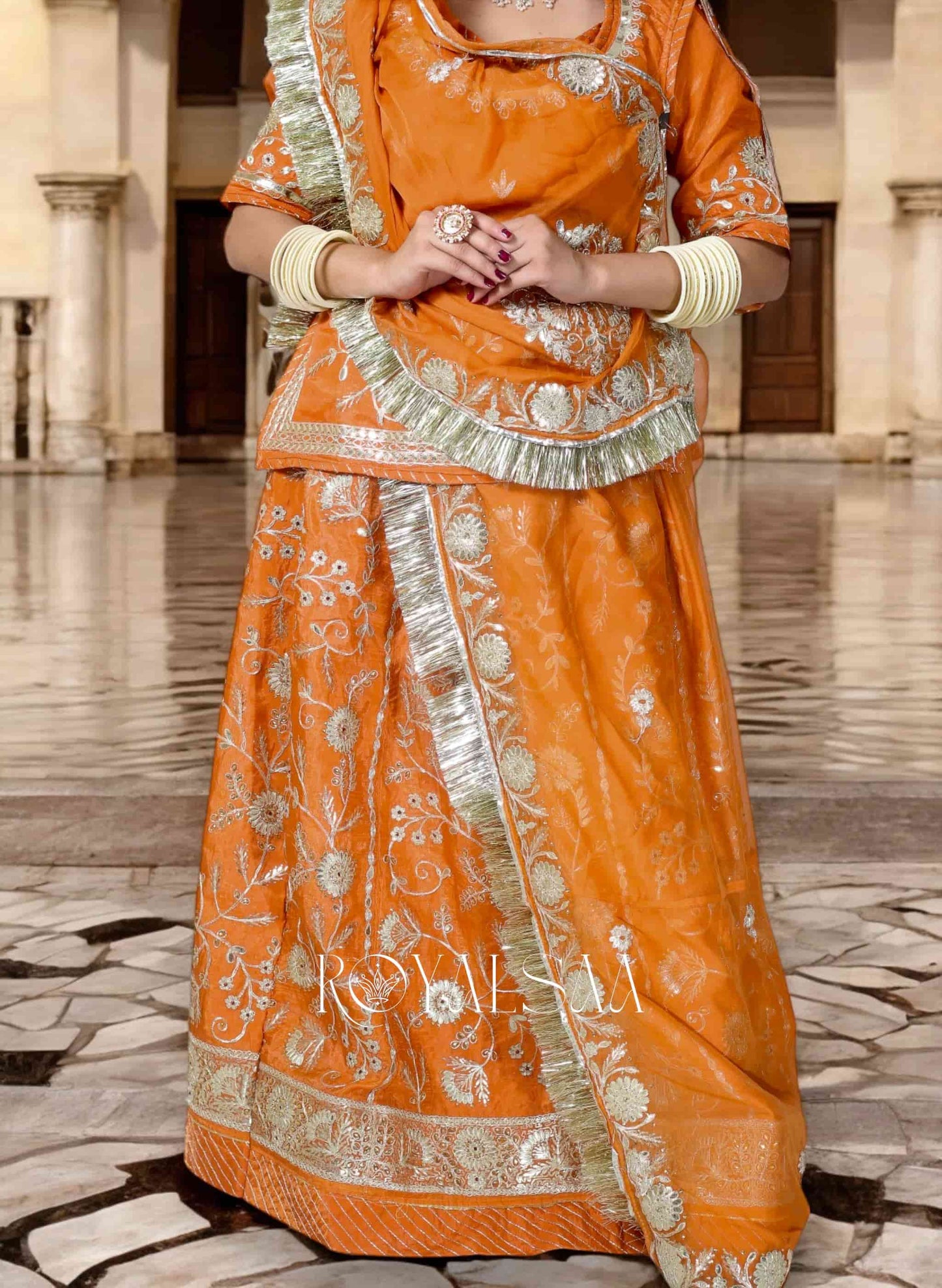 Jimmy Chu Burnt Orange Rajputi Poshak