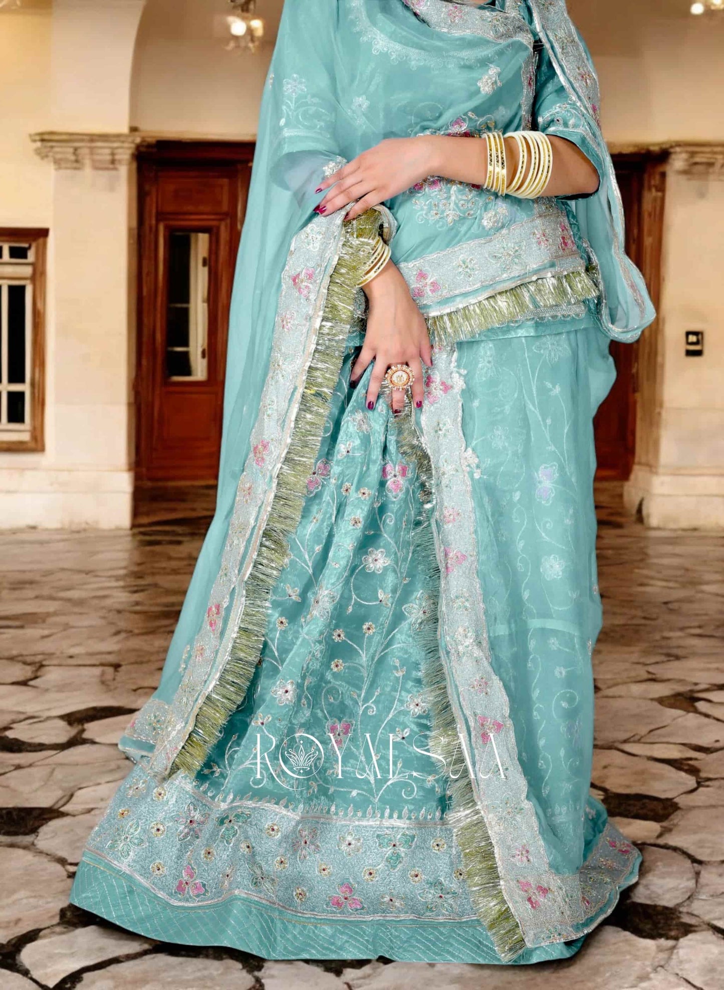 Aqua Heerban Rajputi Poshak Set