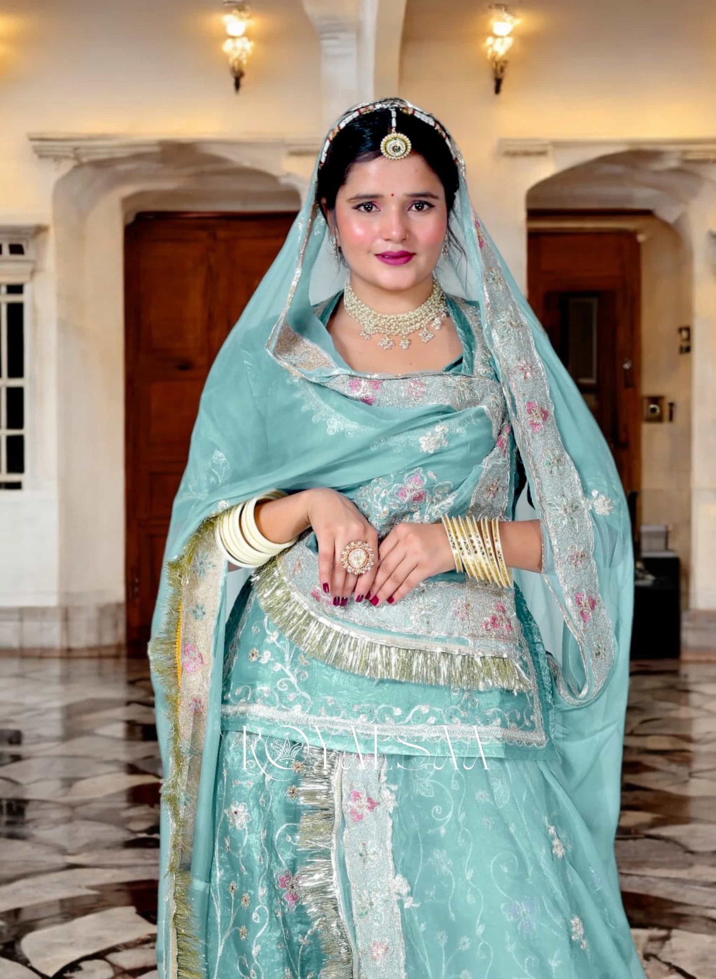 Aqua Heerban Rajputi Poshak Set