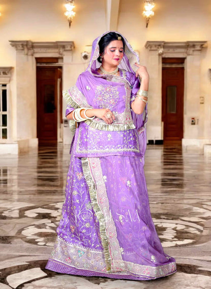 Lavender Noorani Rajputi Poshak Set