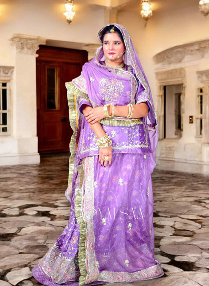Lavender Noorani Rajputi Poshak Set