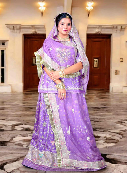 Lavender Noorani Rajputi Poshak Set