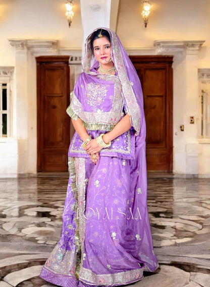 Lavender Noorani Rajputi Poshak Set