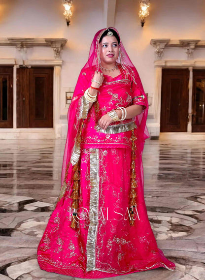 Rani Rang Poshak – Bamber Satin in Rani Pink