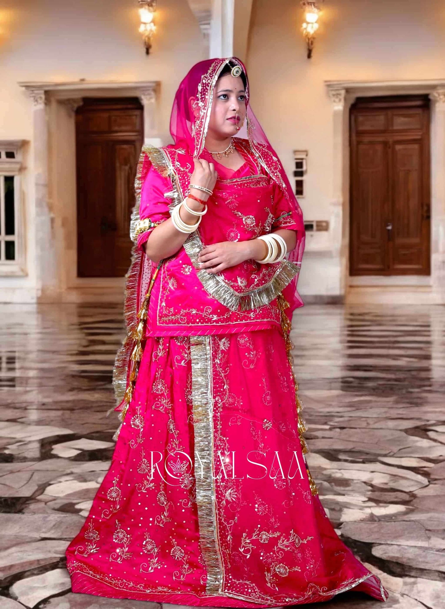 Rani Rang Poshak – Bamber Satin in Rani Pink