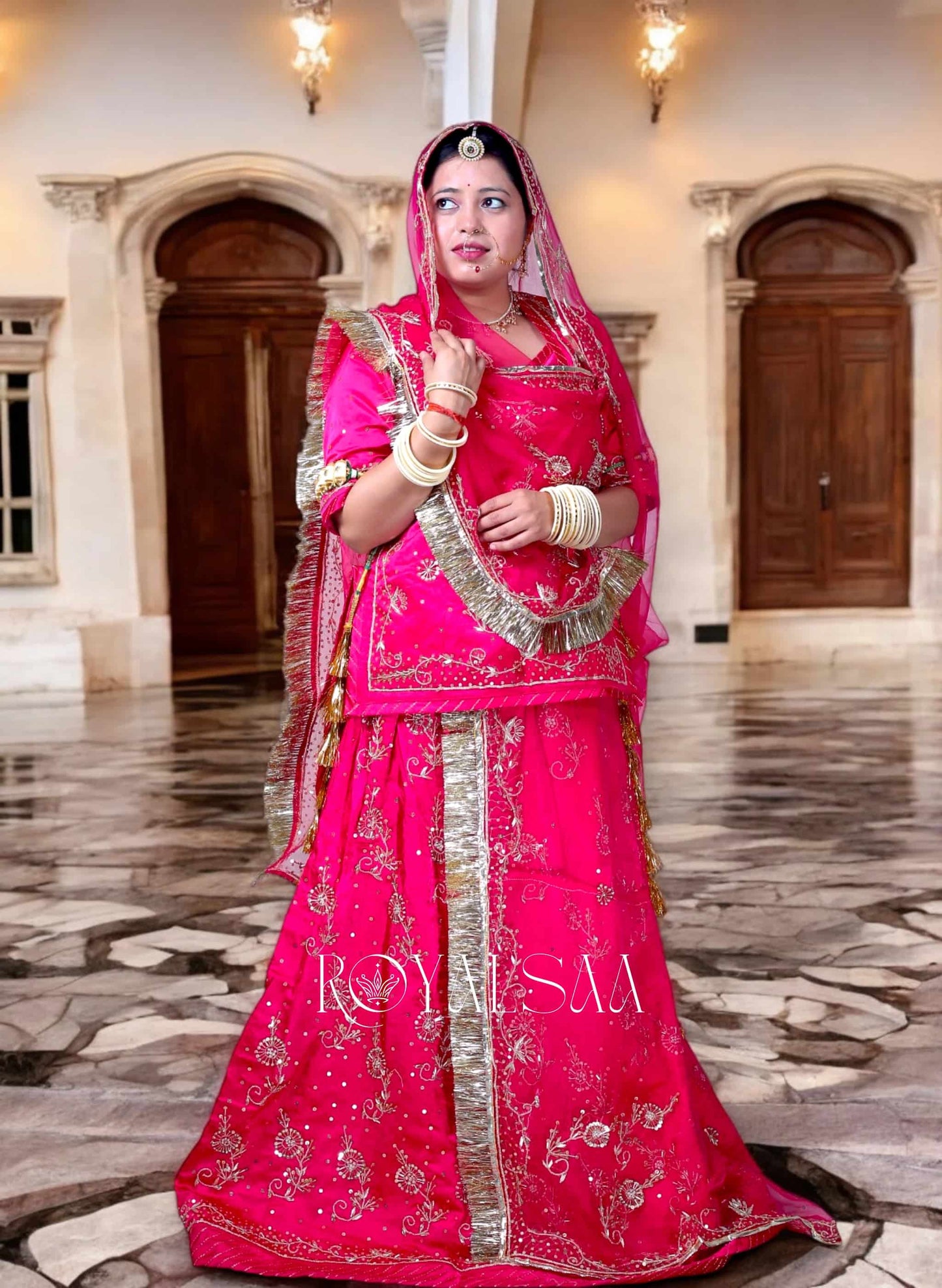 Rani Rang Poshak – Bamber Satin in Rani Pink