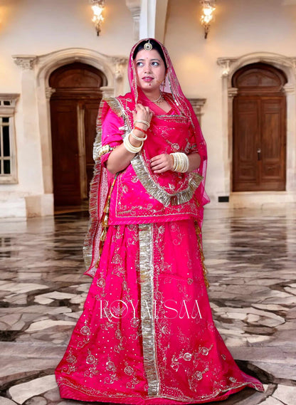 Rani Rang Poshak – Bamber Satin in Rani Pink