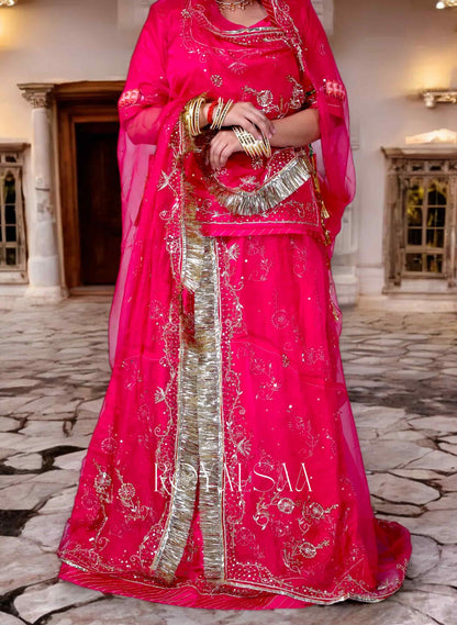 Rani Rang Poshak – Bamber Satin in Rani Pink